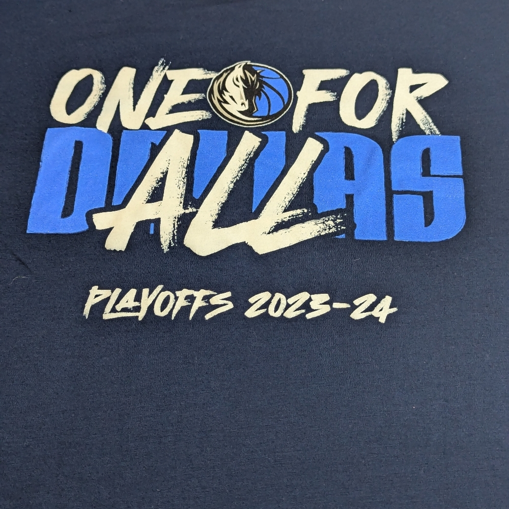 Dallas Mavericks Playoffs 2023-24 Blue Tee Shirt Top Basketball NBA XL